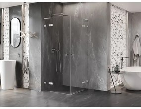 Mexen Lunar, L Duo výklopný sprchový kút 115 x 115 cm, 8mm číre sklo, chrómový profil, 834L-115L-115P-01-00