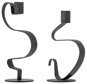 Bloomingville Kovový svietnik Do Black – sada 2 ks