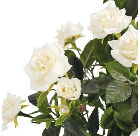 Umelá kvetina ruža v kvetináči 33x25 cm biela