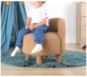 Hnedé detské kresielko z textílie bouclé Moouv – Artie