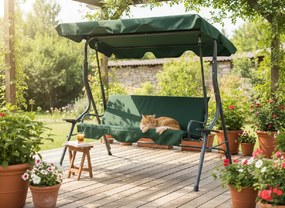 Garden Line ZÁHRADNÁ HOJDAČKA 170 x 110 x 153 CM TMAVO ZELENÁ BEZ OPIERKY NA NOHY. S DRŽIAKMI NA POHÁRE