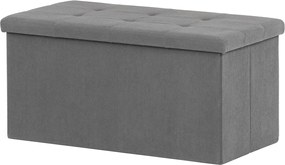 Skladací taburet Autronic TAB-472 GREY6 s úložným priestorom – šedý menčester, 77 cm