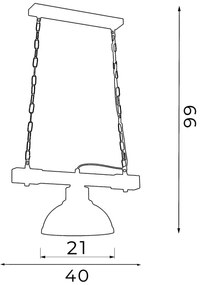 Luster na reťazi Hakone 1xE27/60W/230V patina