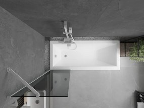 Mexen Next, vaňová zástena 1-krídlová 50 x 150 cm, fixné krídlo, 6 mm šedé sklo, biely profil, 895-050-000-00-40-20