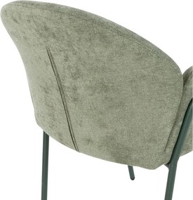 Zelené čalúnené jedálenské kreslá v súprave 2 ks Aslin – MOME