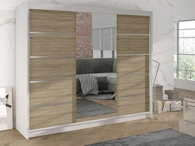 Šatníková skriňa s posuvnými dverami Geneva VI, Farby: čierny / dub artisan
