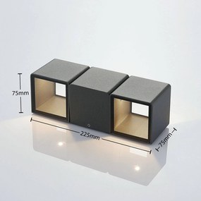 Vonkajšie nástenné LED svietidlo Niclas, hranaté