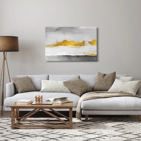 Obraz - Zlaté a šedé ťahy (90x60 cm)