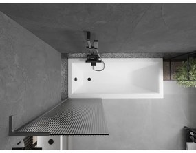 Mexen Next L, 1-krídlová vaňová zástena 60 x 150 cm, 6mm sklo s rebrovým vzorom, grafitový profil, 895-060-000-03-09-95