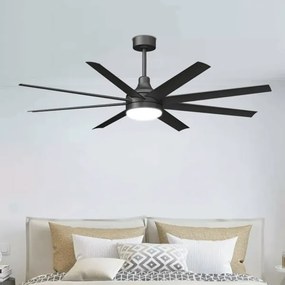 Aigostar-LED Stmievateľný str. ventilátor LED/24W/230V 2700-6500K 165cm+DO čierna