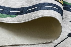 Detský koberec protišmykový BAMBINO 2223 Ulice, autá - krémový