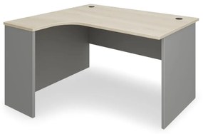 Rohový stôl SimpleOffice 140 x 120 cm, ľavý, dub svetlý / sivá