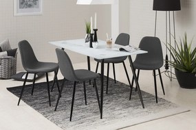 Dizajnová jedálenská stolička Alphonsus, sivá / čierna