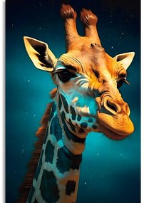 Obraz modro-zlatá žirafa