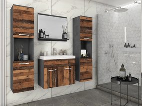 Kúpeľňový nábytok Floryna XL, Farby: biela / šedý lesk, Sifón: bez sifónu, Umývadlová batéria: nie