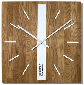 Dekorstudio Elegantné drevené hodiny DUB klasik SQ 50cm - biele