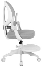 Detská otočná stolička Neoseat JUNI 009 s podnožou — látka, sivá