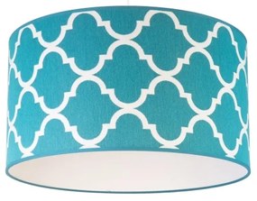 Duolla - Luster na lanku MAROKO 1xE27/40W/230V pr. 45 cm tyrkysová/biela