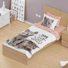 Bavlněné ložní povlečení kočky British Shorthair - 100% bavlna - 70 x 90 cm + 140 x 200 cm