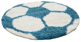 Ayyildiz, Kusový koberec Fun 6001 Türkis, 100x100 (priemer) kruh, modrá, detská izba