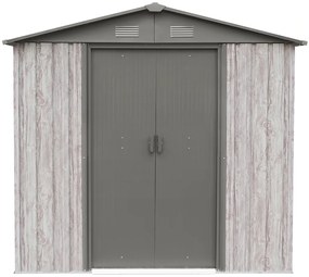 Záhradný domček BestBerg ZDB-2SD / 2,5 m² / 194 x 131 x 184 cm / biele drevo / sivá