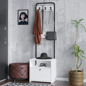 Vešiak s botníkom Quinn White and Black