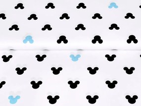 Biante Detské bavlnené posteľné obliečky do postieľky Sandra SA-079 Čierne a modré myšky Mickey Do postieľky 90x140 a 40x60 cm