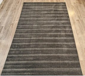 Pruhovaný koberec Saloon Antracit – sivý, nízky vlas, polyester Rozmer: 150x230 cm