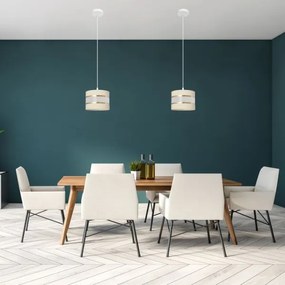 Luster na lanku HELEN 1xE27/15W/230V pr. 20 cm krémová/zlatá