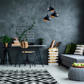 Čierne závesné svietidlo s kovovým tienidlom ø 50 cm Sivani – Opviq lights