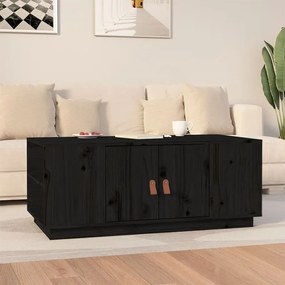 Konferenčný stolík čierny 100x50x41 cm borovicové drevo