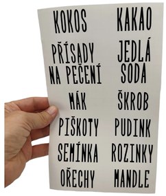 Sada 12 ks štítkov - Pečenie - SLIM Farba písma: Čierna