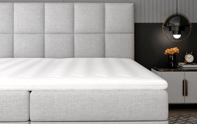 Box spring posteľ Grass 200x185cm, žltá žinilka