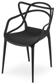 Čierna plastová stolička KATO