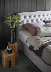 Čalúnená manželská posteľ s úložným priestorom Liborn 180 - tmavosivá