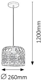 Rabalux 2156 - Luster ALESSANDRA 1xE27/60W/230V čierna