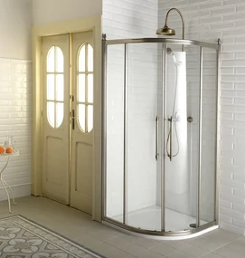 Gelco Gelco, ANTIQUE štvrťkruhová sprchová zástena 1000x1000mm, 2 dvere, číre sklo, bronz, GQ5210C