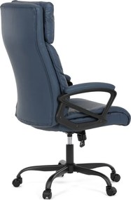 Kancelárske kreslo PEDRO — ekokoža, modrá
