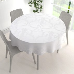 Biante Dekoračný okrúhly obrus Monako PM-125 Veľký zámocký vzor biely Ø 60 cm