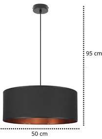 Závesné svietidlo Shade, 1x textilné tienidlo (výber z 2 farieb), (výber z 2 farieb konštrukcie), (fi 50cm), c