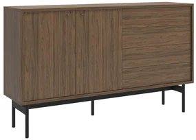 Komoda Oscar O6  (orech + čierna). Akcia -20%. Vlastná spoľahlivá doprava až k Vám domov. 1100517