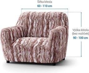Bielastické poťahy OCEANO NOVÉ hnedo-vínové kreslo (š. 60 - 110 cm)