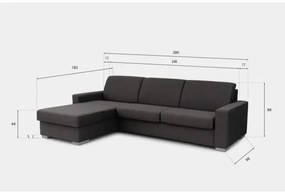 Rozkladacia rohová sedacia súprava LEKA pr. hnedá s úložným priestorom