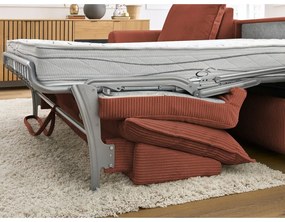 Menčestrová rozkladacia rohová pohovka v tehlovej farbe (variabilná) Augustin – Bobochic Paris