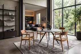 Dizajnová jedálenská stolička Ottoline teak / ratan
