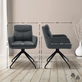 Jedálenská stolička látka Somers - tmavošedá