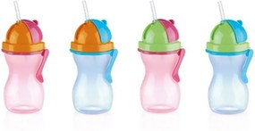 TESCOMA detská fľaša so slamkou BAMBINI 300 ml, zelená, ružová ,