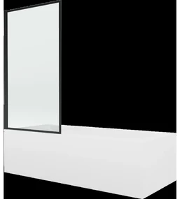 Mexen Vega obdĺžniková vaňa 170 x 70 cm s obkladom a 1-krídlovou sprchovou zástenou 80 cm, čierny vzor - 550117070X9308007070