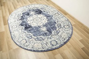 Koberec Victoria 7094A modrý / krémový ovál