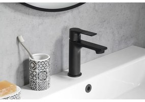 Matne čierna stojančeková umývadlová batéria Pax – Sapho